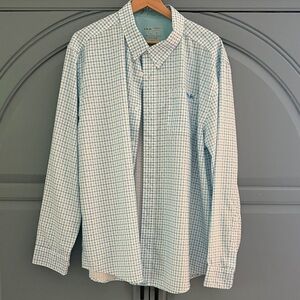 Huk Men's White and Blue Checkered Shirt
